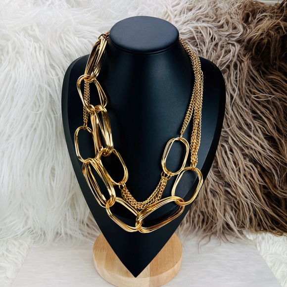 Long chunky chain, goldtone, costume layering necklace - Picture 8 of 11